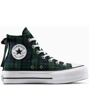 Converse Chuck Taylor All Star Lift Platform Plaid - Blue