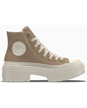 Converse Custom Chuck Taylor All Star Lugged Heel Platform Leather By You - Natural