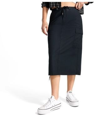 Converse Long Woven Cargo Skirt Cotton For - Black