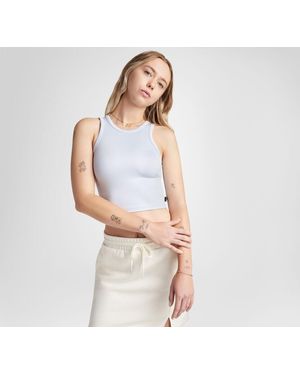 Converse Cropped Ribbed Knit Tank Top - Blanc