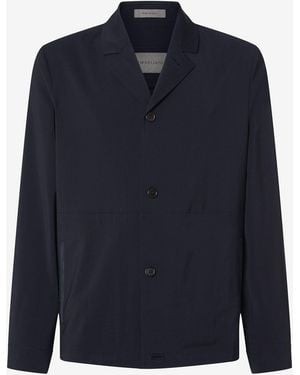 Corneliani Stretch 120's Wool Overshirt - Blue