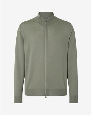 Corneliani Full-Zip Pure Merino Wool Sweatshirt - Green