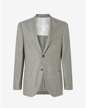 Corneliani Linen And Lyocell Jacket - Gray