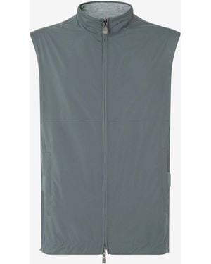 Corneliani Technical Poplin Gilet - Blue
