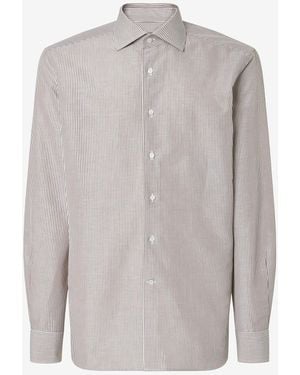 Corneliani Cotton And Linen Shirt - Grey
