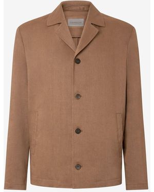 Corneliani Light Linen, Wool And Mohair Overshirt - Brown