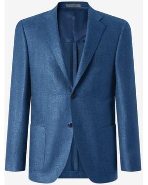 Corneliani Wool, Silk And Linen Jacket - Blue