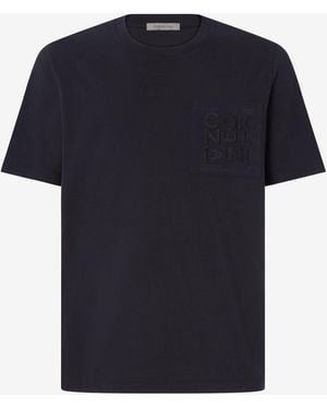 Corneliani Crew Neck Cotton Jersey T-Shirt - Blue