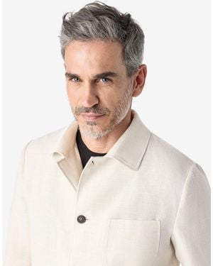 Corneliani Wool And Linen Hopsack Jacket - White