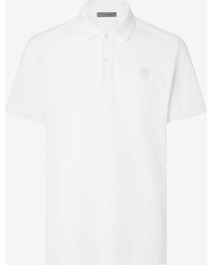 Corneliani Button-Up Cotton Pique Polo Shirt - White