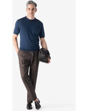 Corneliani 2-Dart Chambray Linen Trousers - Grey