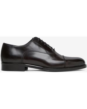 Corneliani Leather Oxford Shoes - Black