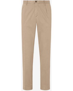 Corneliani Garment-Dyed Stretch Cotton Satin Trousers - Natural