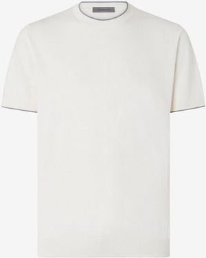 Corneliani Silk And Cotton Knitwear - White