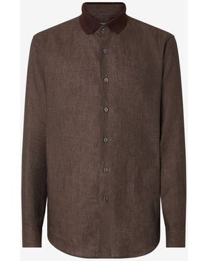 Corneliani Pure Linen Shirt - Brown