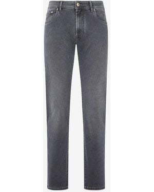 Corneliani 5-Pocket Trousers Made From Stretch Denim - Grey
