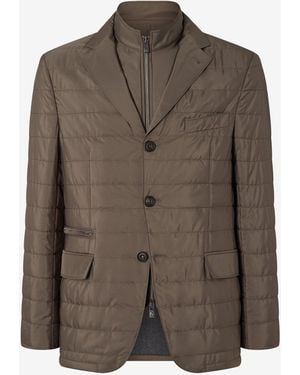 Corneliani Techno Poplin Jacket With Detachable Vest - Brown
