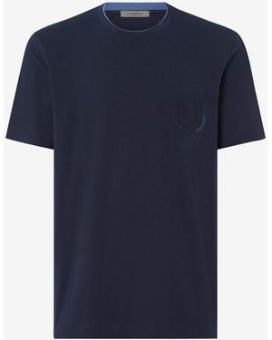 Corneliani Crew Neck Stretch Jersey T-Shirt - Blue