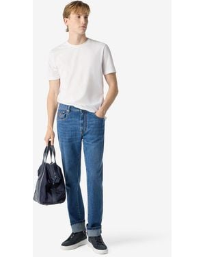 Corneliani 5-Pocket Trousers Made From 10 Oz Stretch Denim - Blue