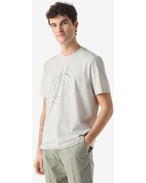 Corneliani Crew Neck Jersey T-Shirt With Print - White