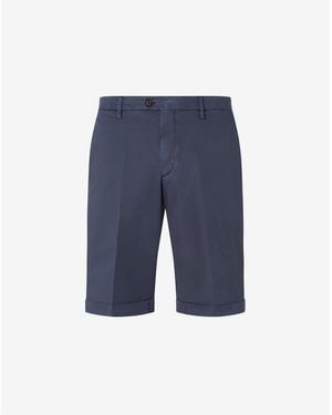 Corneliani Garment-Dyed Stretch Cotton And Lyocell Bermuda Shorts - Blue