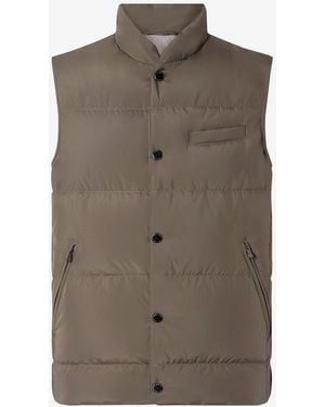 Corneliani Quilted Poplin Waistcoat - Brown