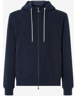 Corneliani Twisted Cotton Hoodie - Blue