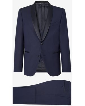 Corneliani S120's Wool Sablé Tuxedo - Blue