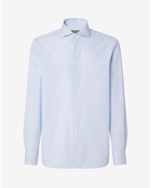 Corneliani Light Royal Oxford Cotton Shirt - Blue
