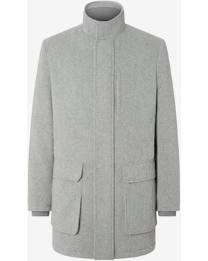 Corneliani Melange Pure Wool Caban Coat - Gray