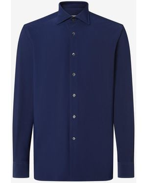 Corneliani Bi-Elastic Fabric Shirt - Blue