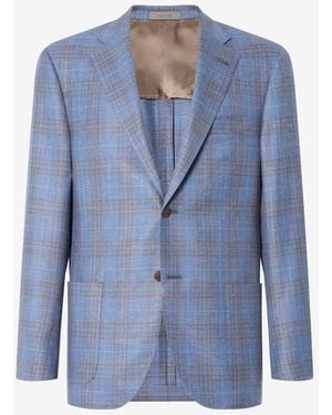 Corneliani Wool, Silk And Linen Jacket - Blue