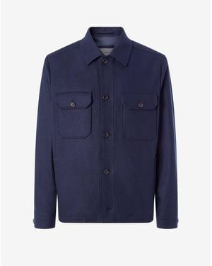 Corneliani Wool And Cashmere Overshirt - Blue