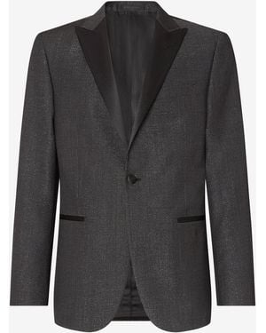 Corneliani Lamé Wool Tuxedo Jacket - Black