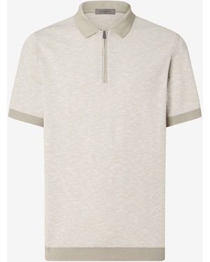 Corneliani And Zipped Cotton Polo Shirt - White