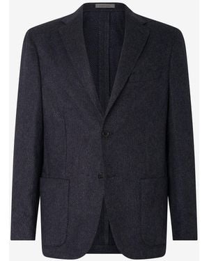 Corneliani Unlined Cashmere And Silk Jacket - Blue