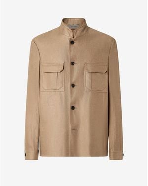 Corneliani Linen Twill Overshirt - Natural