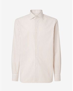 Corneliani Pure Cotton Shirt With Stripes - White