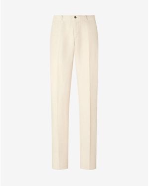 Corneliani Garment-Dyed Linen Trousers - White