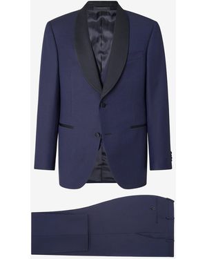 Corneliani S120's Wool Sablé Tuxedo - Blue