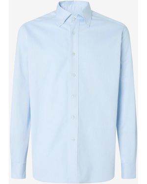Corneliani Light Honeycomb Pure Cotton Shirt - Blue