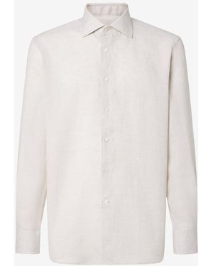 Corneliani Chambray Linen Shirt - White