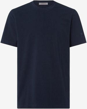 Corneliani Crew Neck Stretch Cotton T-Shirt - Blue