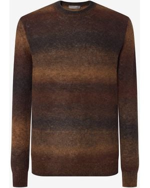 Corneliani Long-Sleeved Crew Neck Sweater Made From Alpaca Blend - Brown
