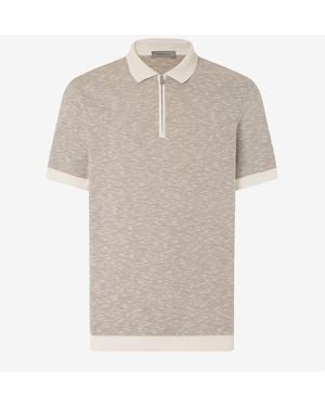 Corneliani And Zipped Cotton Polo Shirt - White