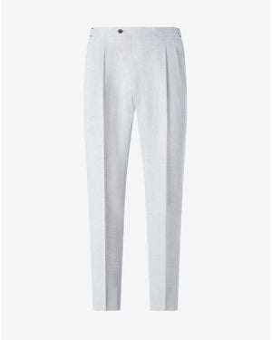 Corneliani 2-Dart Chambray Linen Trousers - White