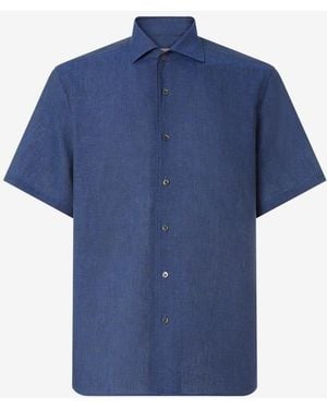 Corneliani Chambray Linen Shirt - Blue