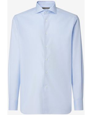 Corneliani Royal Oxford Cotton Shirt - Blue