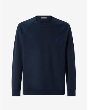 Corneliani Crew Neck Light Cotton Sweatshirt - Blue