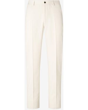 Corneliani Cotton And Cashmere Chino Trousers - White